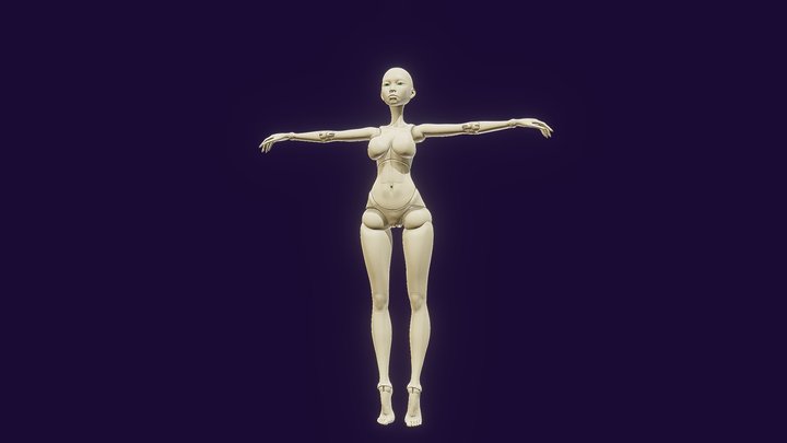 BJD Doll Female articulated Body Love 3D Model