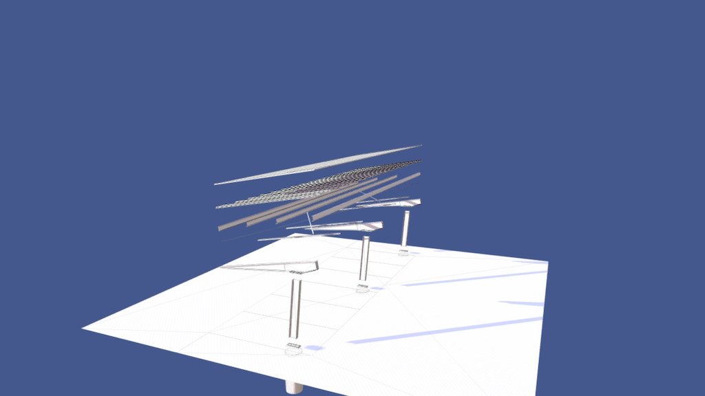 Solar Car Port Exploded Model