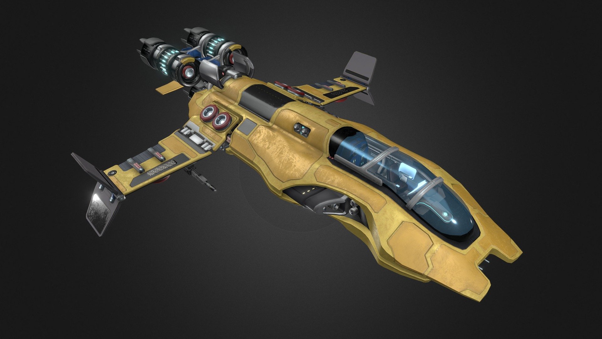 Sci Fi Ship 3d Model By Techlevel [5dc8d11] Sketchfab