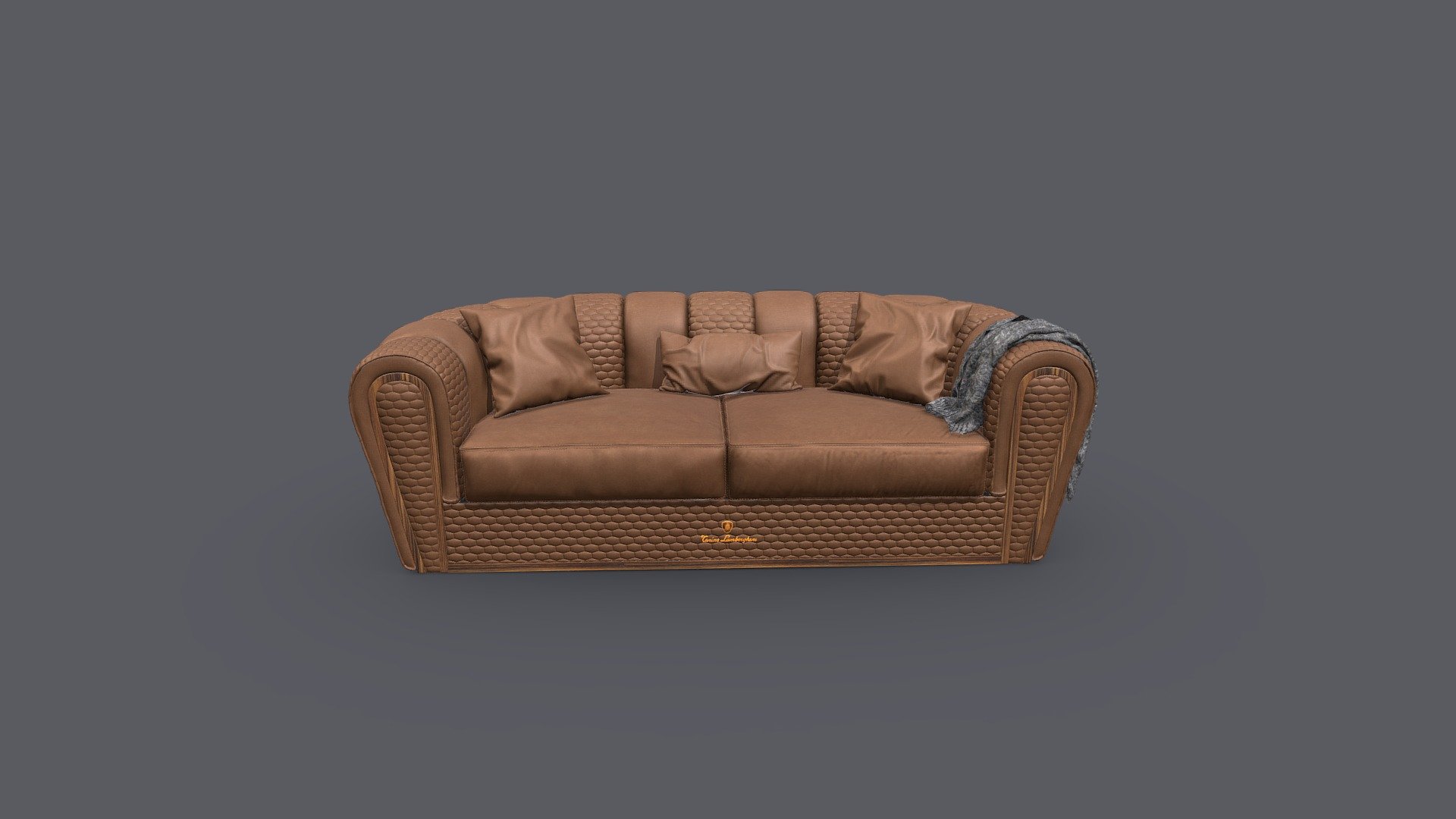 Sofa，Coffee colored leather sofa 3D model by XGC [5dca5c8] Sketchfab
