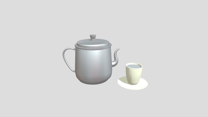 Teapot and cup 3D Model