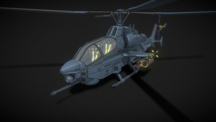 AH-1Z Viper Attack Helicopter – Military Gunship 3D Model
