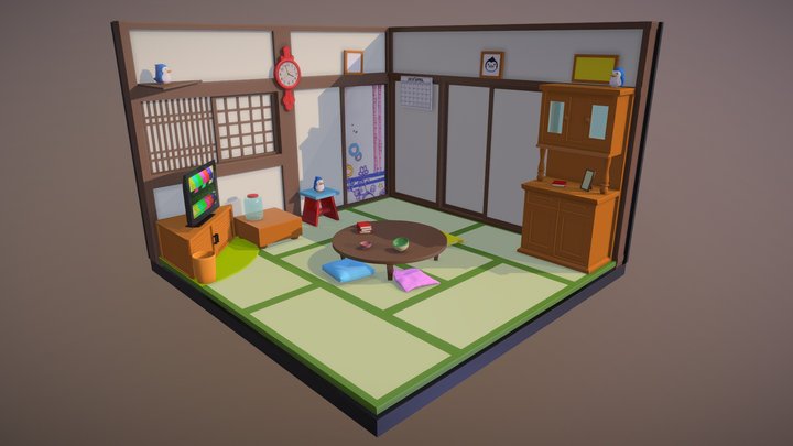 Senior Project - Mawaru Penguindrum Living Room 3D Model