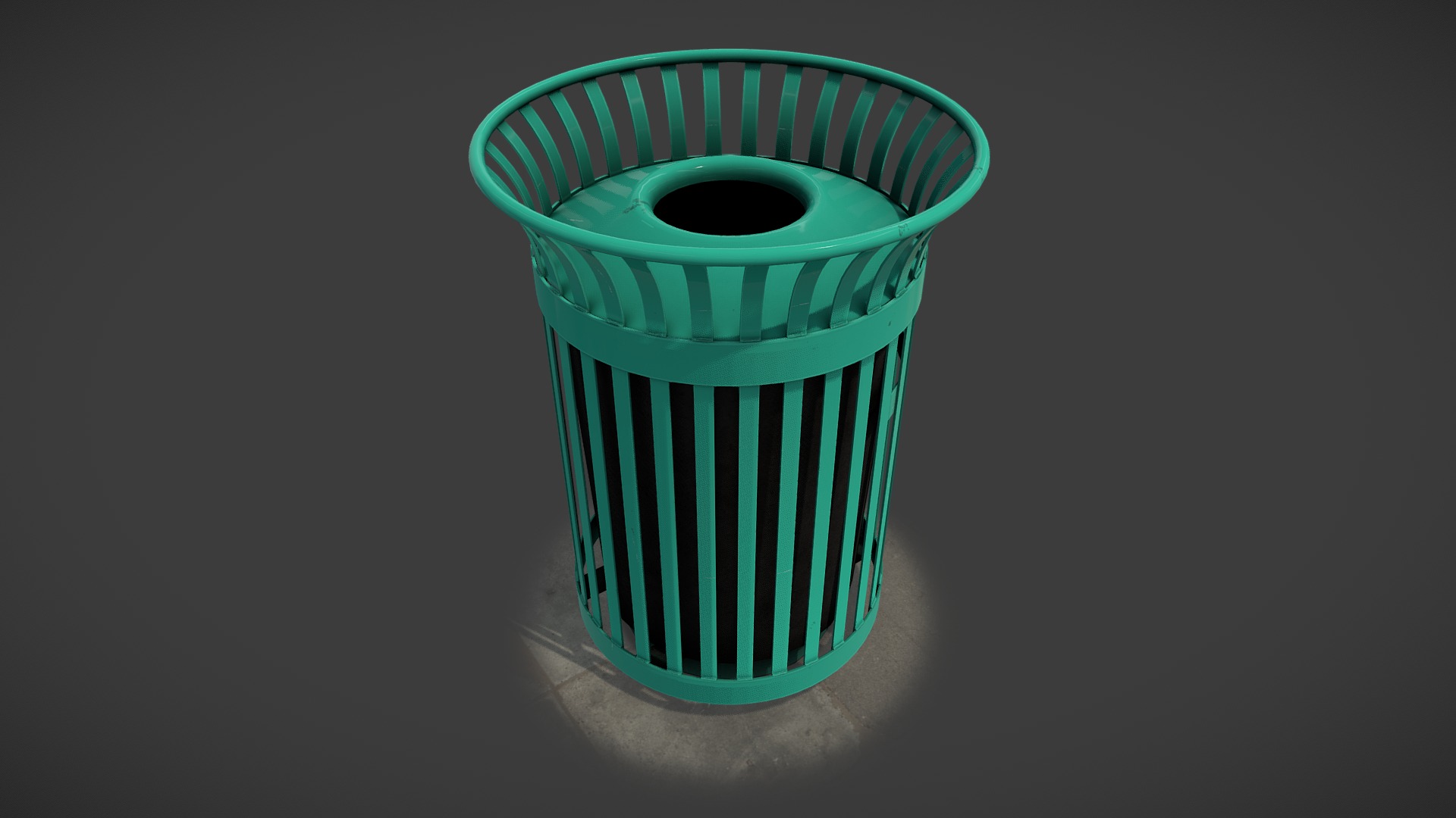 3D model New York Trash Can - This is a 3D model of the New York Trash Can. The 3D model is about a green and blue can.