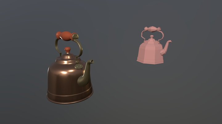 Copper Tea Kettle 3D Model