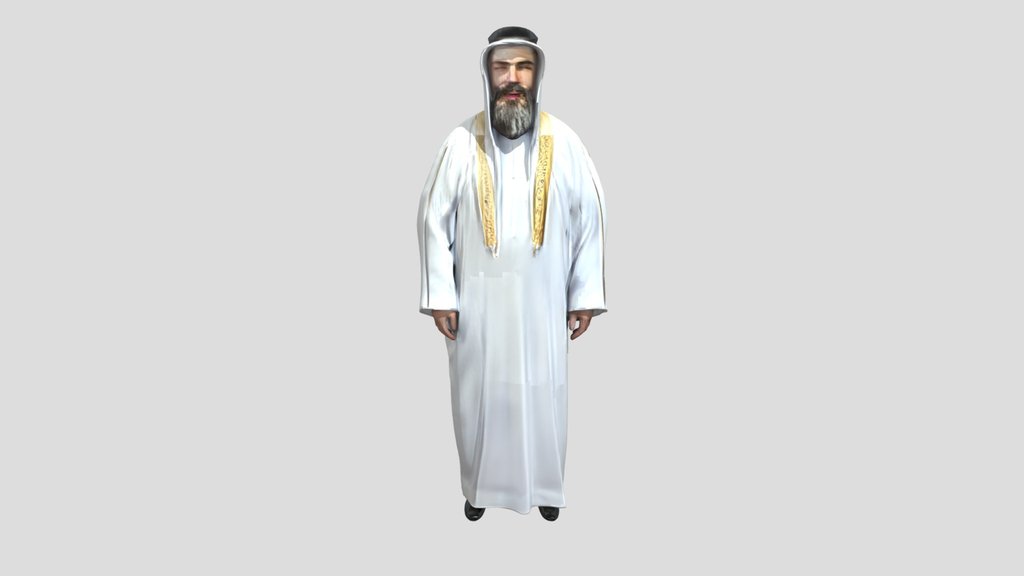 Man wearing traditional Middle Eastern robe and