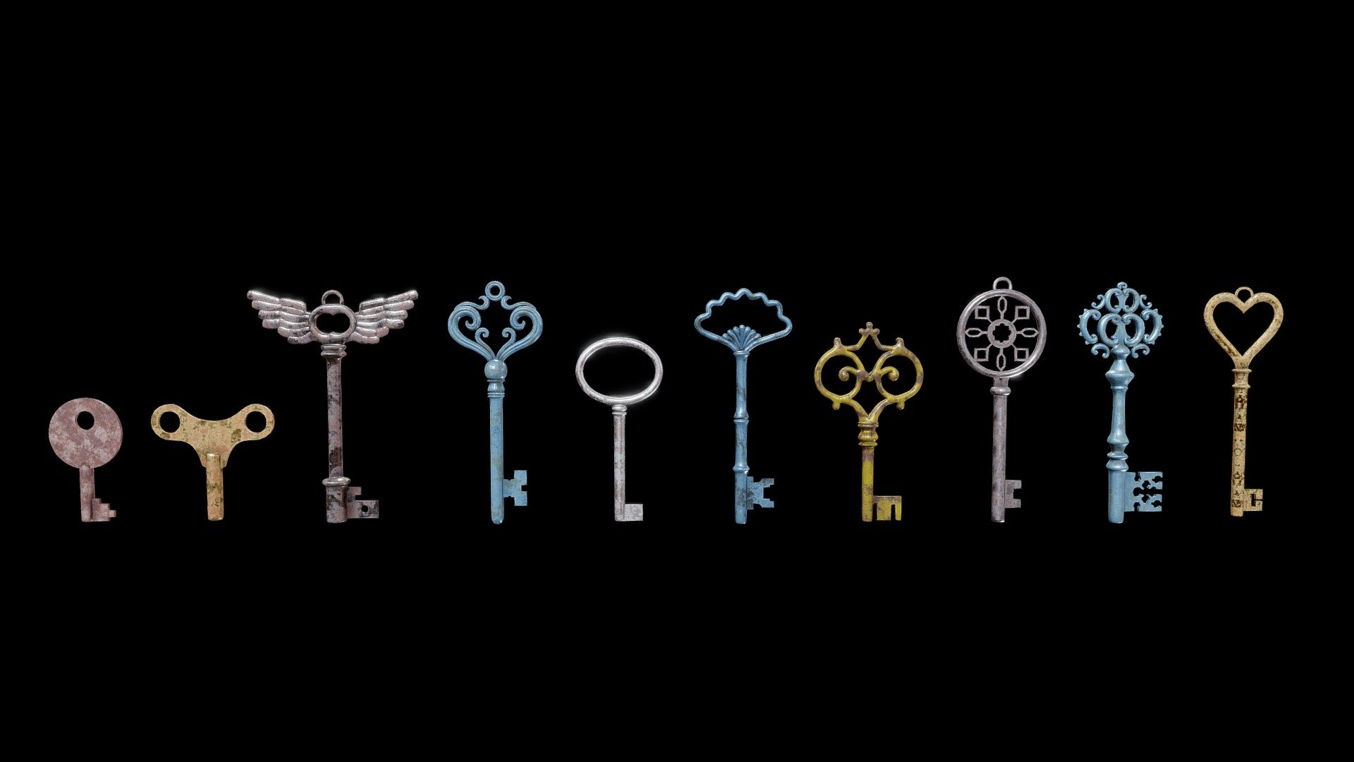 Keys Pack Rusty Version - 10 in 1 - Buy Royalty Free 3D model by Nima ...