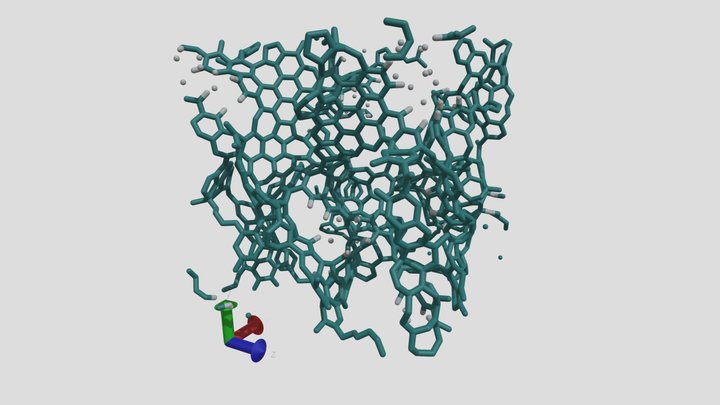 Atomic structrue of activated Carbon 3D Model