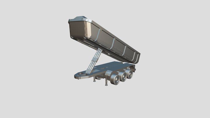 Small Tipper Trailer 3D Model
