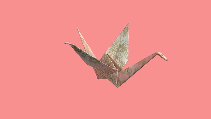 Pink Paper Crane – Free 3D Model STL
