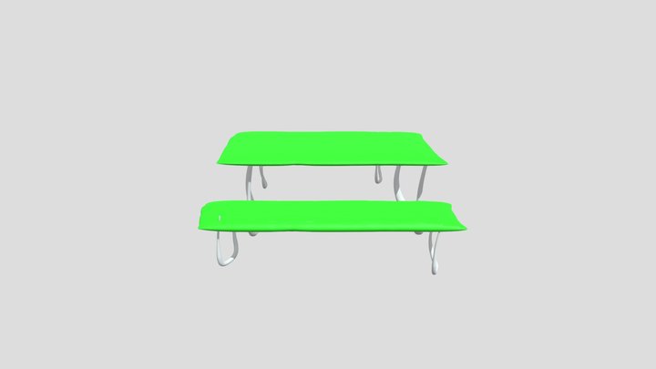 Green bench 3D Model