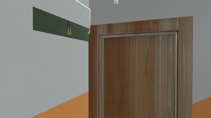 Apartment complex hallway 3D Model