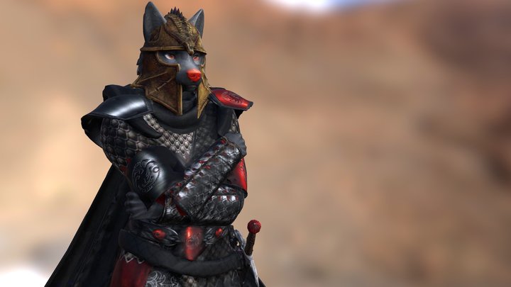 Fantasy Wolf Knight Avatar, Second Life 3D Scan 3D Model