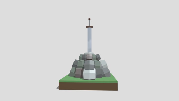 меч в камне 3D Model
