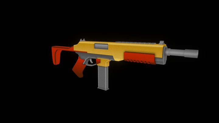 Low Poly Rifle 3D Model