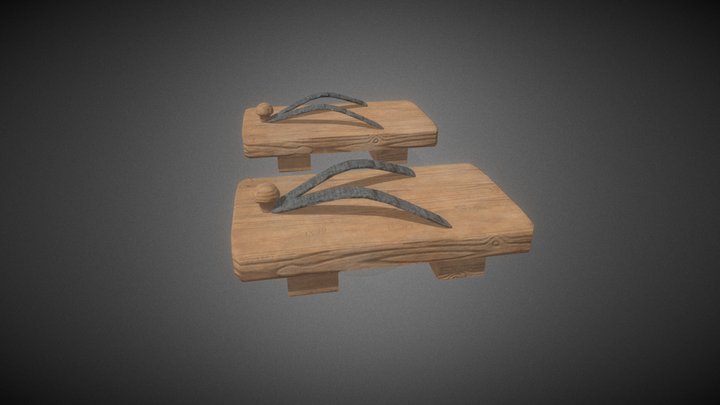 Japanese Traditional Shoes (Geta) 3D Model