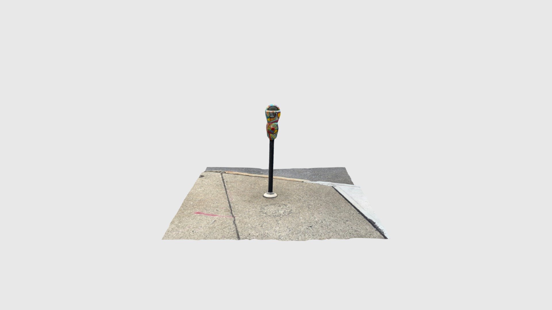 Painted parking meter