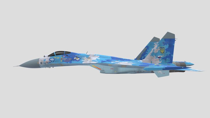 Su-27P1M 831 BrTA Blue 57 "Ivan Ilyich Babak" 3D Model