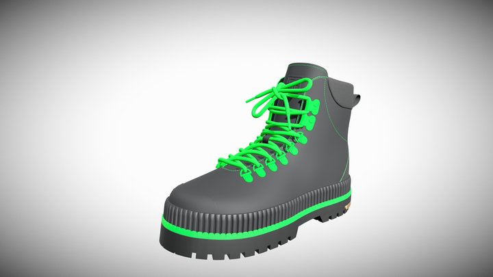 Fenty Hitch Hiker Boots Black and Green 3D Model