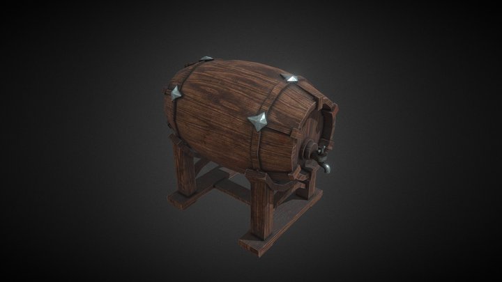 Bucket Medieval Lowpoly Game Asset 3D Model