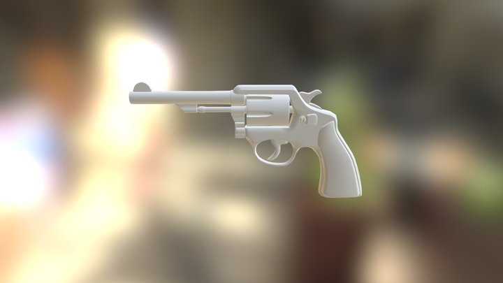 Gun / Revolver in Maya 3D Model