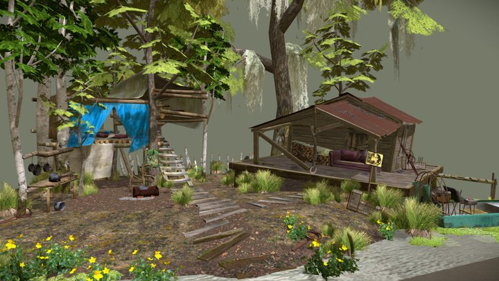 DAE Diorama - Swamp Loner 3D Model