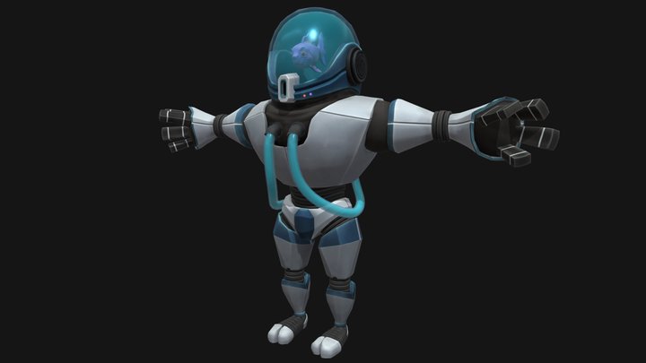 Fish Bowl Alien - Stylised 3D Model