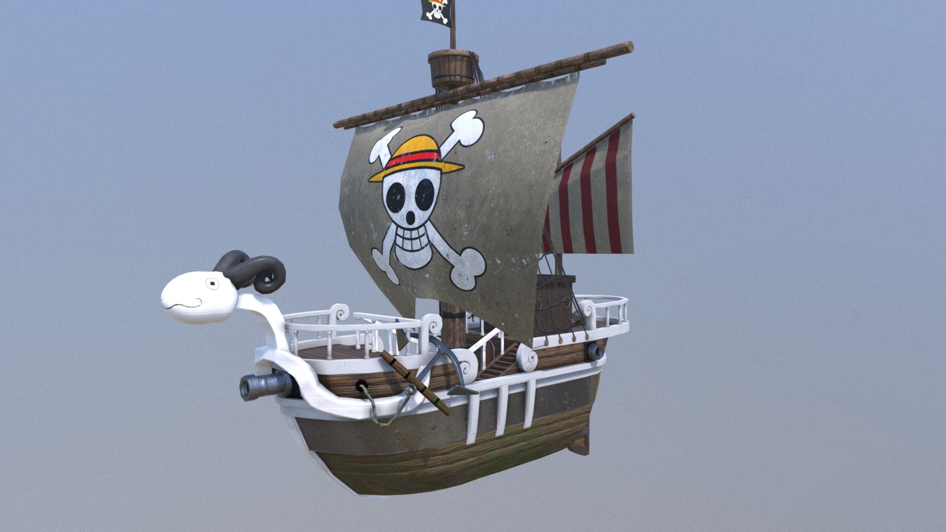 3D model one piece going merry VR / AR / low-poly