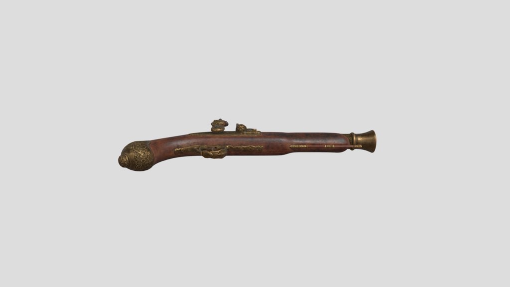 Golden Flintlock Pistol