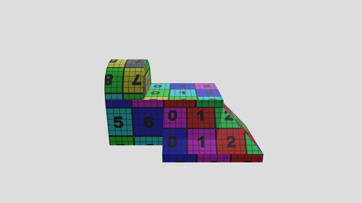 Checkered Building Export 3D Model