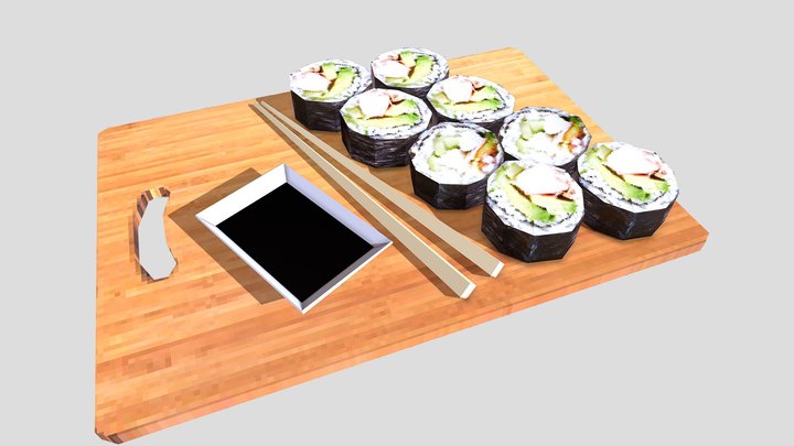 Futomaki Sushi - PS1 Low Poly – Free 3D Model STL