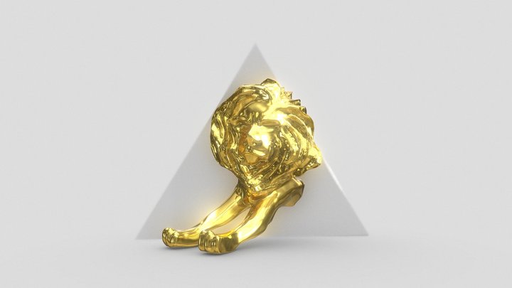 Cannes Lion Trophy Glass 3D Model
