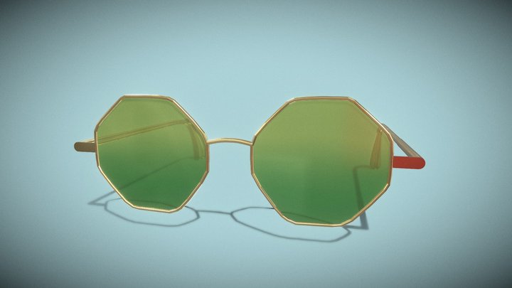 Hexagonal glasses 3D Model
