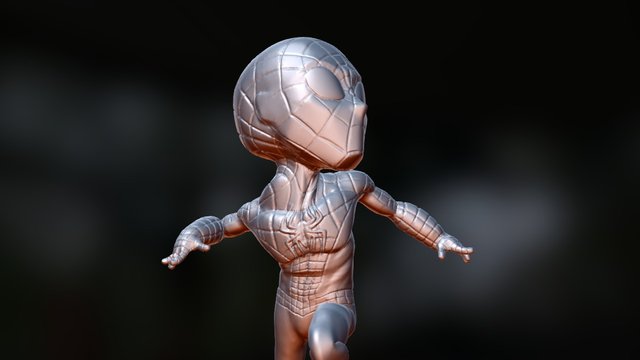 Spiderman Cartoon Statue 3D Model