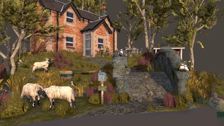 DAE diorama - grandma's house 3D Model