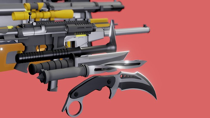 Weapon Pack of 10/100 Part 7 3D Model