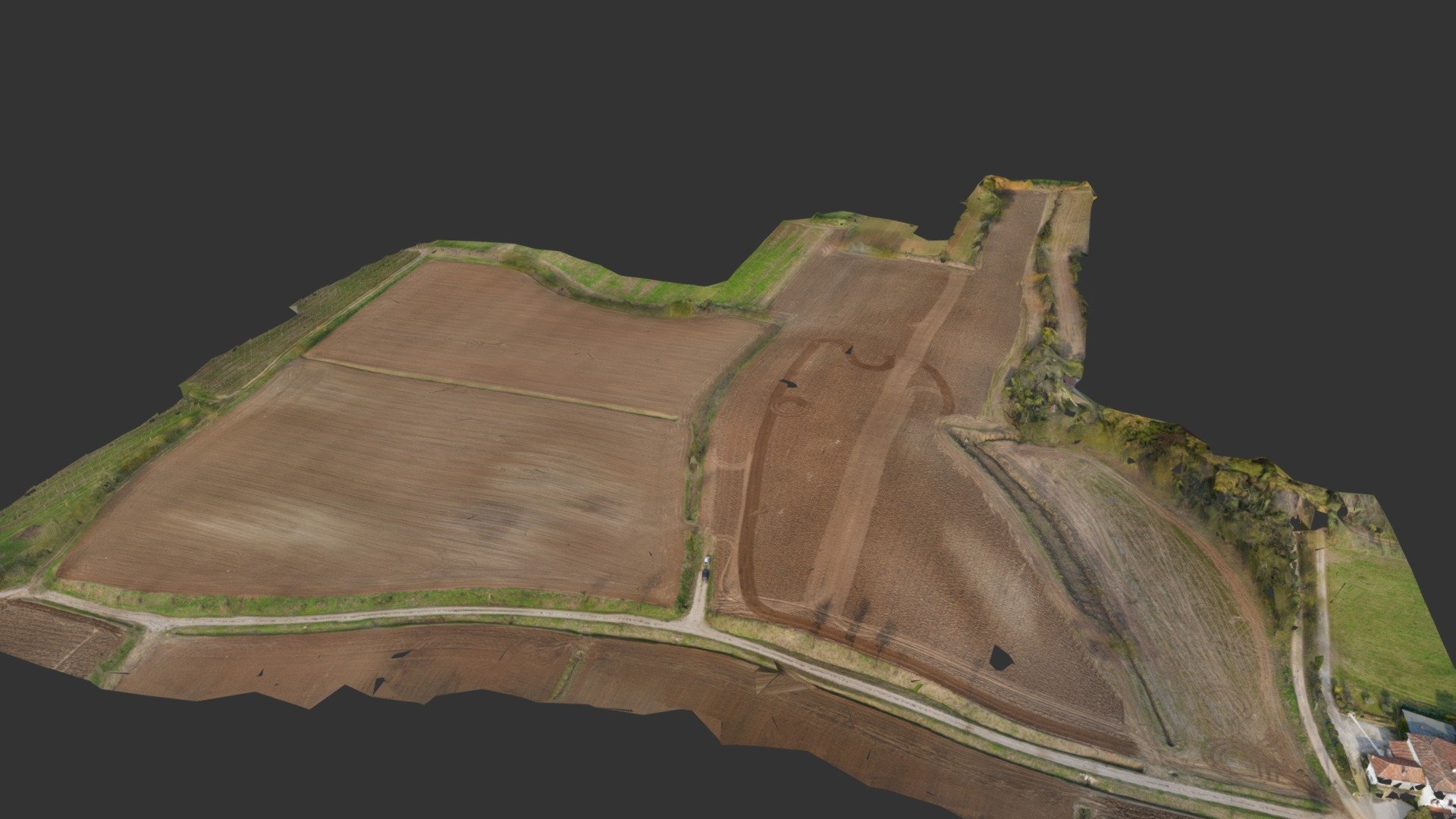 Modello 3D di un terreno agricolo