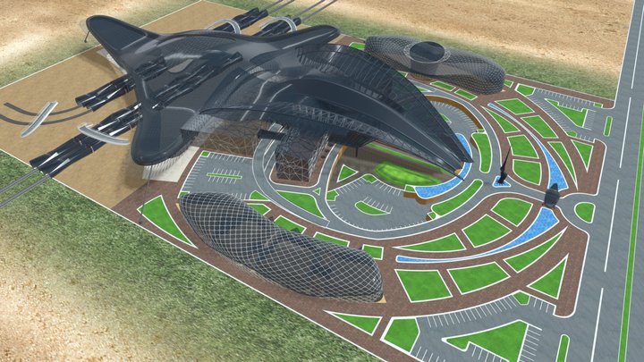 0154 - Train Station Architecture Project 3D Model