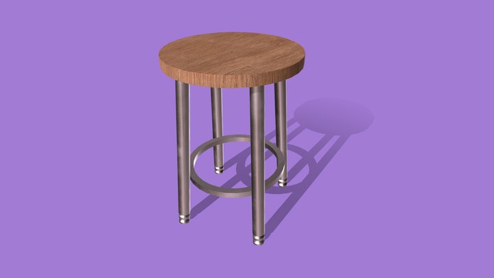 Mini Wooden Chair Fit For Pub Vibe 3D Model