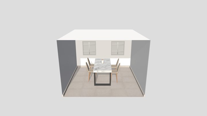 Dinner Room Scene 3D Model