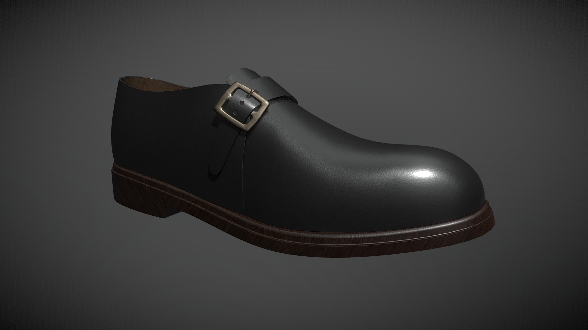 3D model Monk Shoe - This is a 3D model of the Monk Shoe. The 3D model is about a hat with a strap.