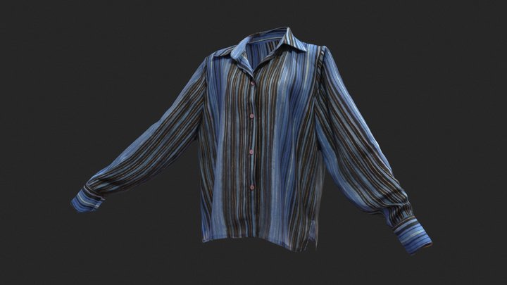 Blue blouse with stripes - 3D scanning – Modello 3D gratuito STL