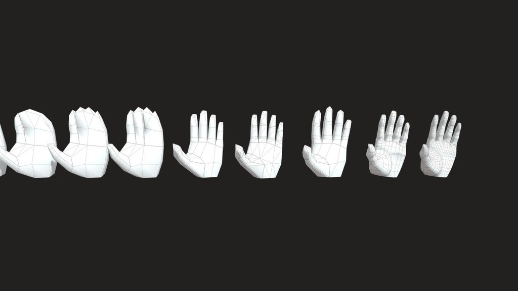 free low poly Hands models