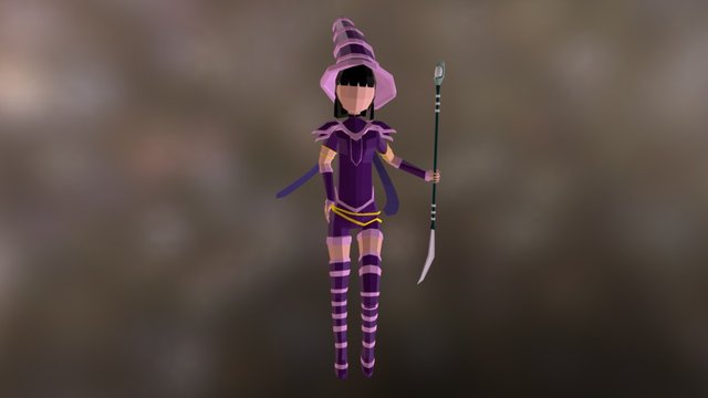 Low Poly Magician 3D Model