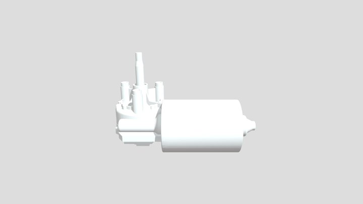 44 RPM Entstort Right Angle Gear Motor 3D Model