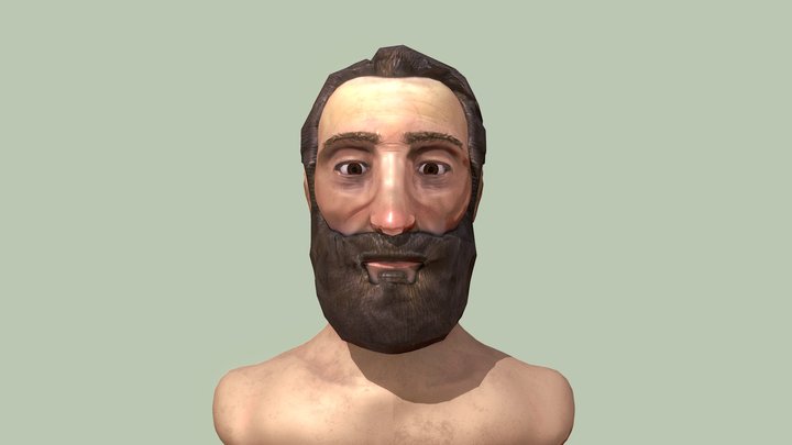 Caveman Head Bust 3D Model