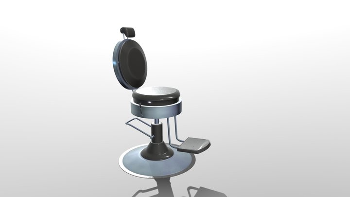barber shop chair lowpoly 3D Model