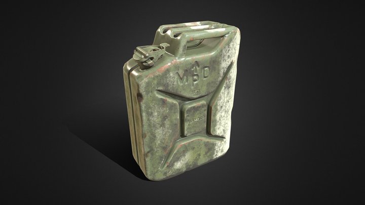 Old Metal Jarry can. Fuel canister 3D Model