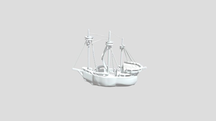 Pirate Ship wooden toy 3D Model