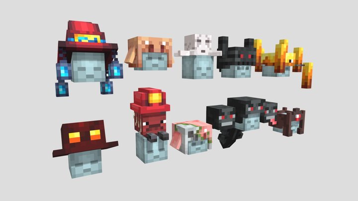 Nether Hats Pack 3D Model